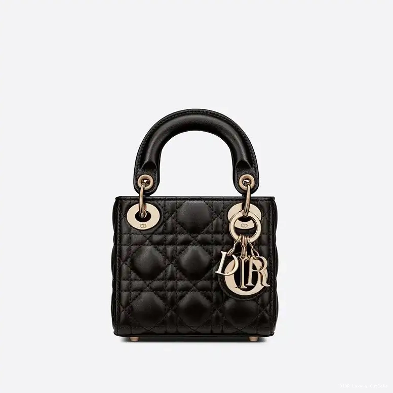 Lady Cannage Dior Black Bag Micro Lambskin 0506 Luxury